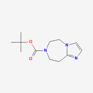Chemical structure of TErt-Butyl 8,9-Dihydro-5H-Imidazo[1,2-D][1,4]Diazepine-7(6H)-Carboxylate