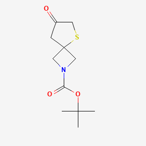 Chemical structure of tert-Butyl 7-oxo-5-thia-2-azaspiro[3.4]octane-2-carboxylate