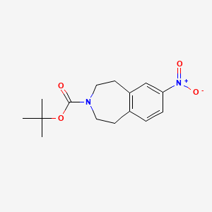 Chemical structure of Tert-butyl 7-nitro-1,2,4,5-tetrahydro-3H-benzo[d]azepine-3-carboxylate