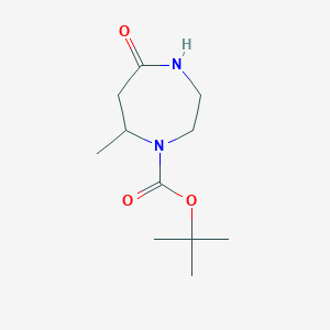 Chemical structure of tert-Butyl 7-methyl-5-oxo-1,4-diazepane-1-carboxylate