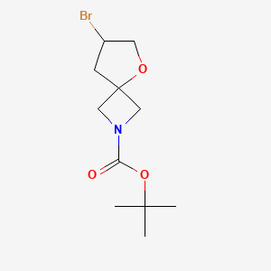 Chemical structure of tert-Butyl 7-bromo-5-oxa-2-azaspiro[3.4]octane-2-carboxylate