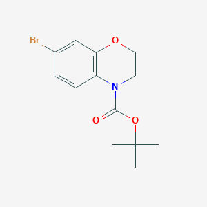Chemical structure of tert-Butyl 7-bromo-2H-benzo[b][1,4]oxazine-4(3H)-carboxylate