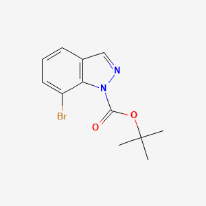 Chemical structure of tert-Butyl 7-bromo-1H-indazole-1-carboxylate