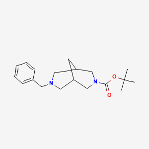 Chemical structure of tert-Butyl 7-benzyl-3,7-diazabicyclo[3.3.1]nonane-3-carboxylate