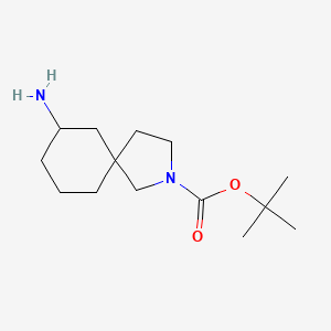 Chemical structure of tert-Butyl 7-amino-2-azaspiro[4.5]decane-2-carboxylate