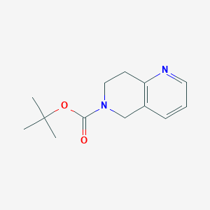 Chemical structure of tert-Butyl 7,8-dihydro-1,6-naphthyridine-6(5H)-carboxylate