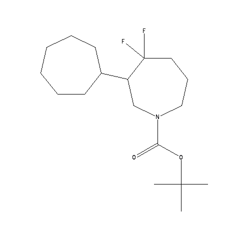 Chemical structure of tert-butyl 7,7-difluoro-3-azabicyclo[4.1.0]heptane-3-carboxylate