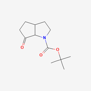 Chemical structure of Tert-butyl 6-oxo-octahydrocyclopenta[b]pyrrole-1-carboxylate