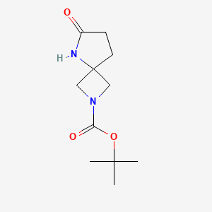 Chemical structure of tert-Butyl 6-oxo-2,5-diazaspiro[3.4]octane-2-carboxylate
