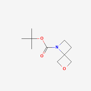 Chemical structure of tert-Butyl 6-oxa-1-azaspiro[3.3]heptane-1-carboxylate