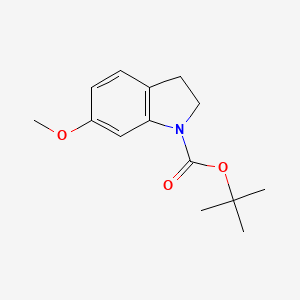 Chemical structure of tert-Butyl 6-methoxyindoline-1-carboxylate