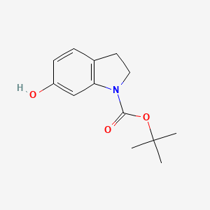 Chemical structure of tert-Butyl 6-hydroxyindoline-1-carboxylate