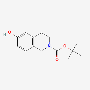 Chemical structure of tert-Butyl 6-hydroxy-3,4-dihydroisoquinoline-2(1H)-carboxylate