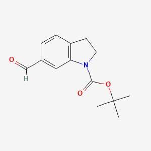 Chemical structure of tert-Butyl 6-formylindoline-1-carboxylate