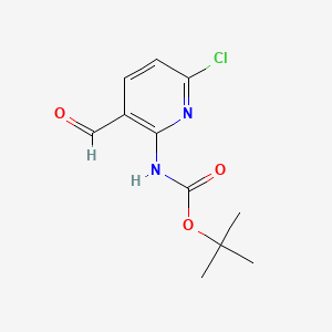 Chemical structure of tert-Butyl 6-chloro-3-formylpyridin-2-ylcarbamate
