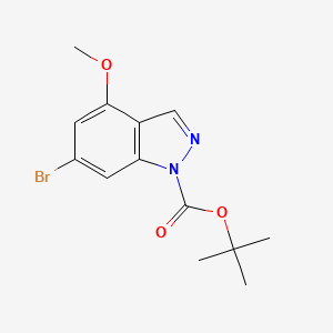 Chemical structure of tert-Butyl 6-bromo-4-methoxy-1H-indazole-1-carboxylate