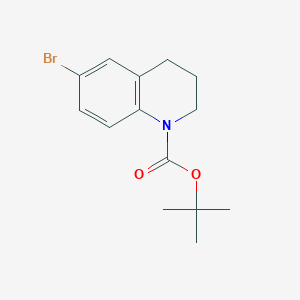 Chemical structure of tert-Butyl 6-bromo-3,4-dihydroquinoline-1(2H)-carboxylate
