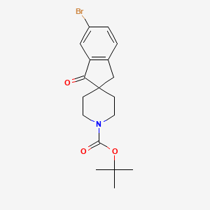 Chemical structure of tert-Butyl 6-bromo-1-oxo-1,3-dihydrospiro[indene-2,4'-piperidine]-1'-carboxylate