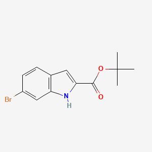Chemical structure of tert-Butyl 6-bromo-1H-indole-2-carboxylate