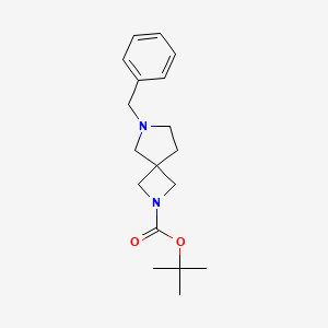 Chemical structure of tert-Butyl 6-benzyl-2,6-diazaspiro[3.4]octane-2-carboxylate