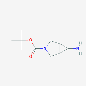 Chemical structure of tert-Butyl 6-amino-3-azabicyclo[3.1.0]hexane-3-carboxylate