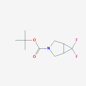Chemical structure of tert-butyl 6,6-difluoro-3-azabicyclo[3.1.0]hexane-3-carboxylate