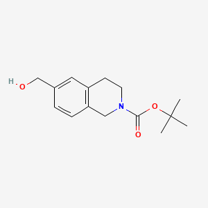 Chemical structure of tert-Butyl 6-(hydroxymethyl)-3,4-dihydroisoquinoline-2(1H)-carboxylate