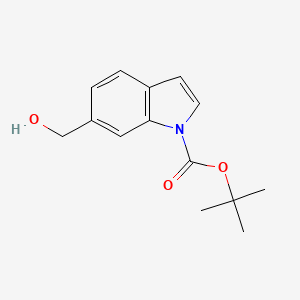 Chemical structure of tert-Butyl 6-(hydroxymethyl)-1H-indole-1-carboxylate