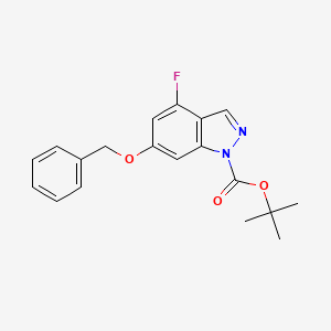 Chemical structure of tert-Butyl 6-(benzyloxy)-4-fluoro-1H-indazole-1-carboxylate