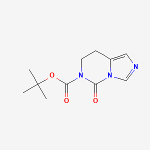 Chemical structure of tert-Butyl 5-oxo-7,8-dihydroimidazo[1,5-c]pyrimidine-6(5H)-carboxylate