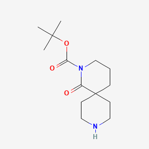 Chemical structure of tert-Butyl 5-oxo-4,9-diazaspiro[5.5]undecane-4-carboxylate
