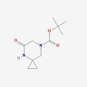 Chemical structure of tert-butyl 5-oxo-4,7-diazaspiro[2.5]octane-7-carboxylate