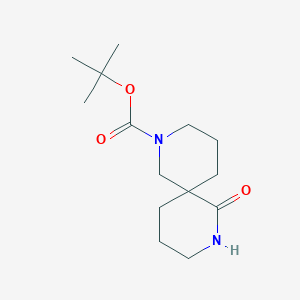 Chemical structure of tert-Butyl 5-oxo-4,10-diazaspiro[5.5]undecane-10-carboxylate