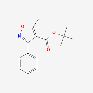 Chemical structure of tert-Butyl 5-methyl-3-phenylisoxazole-4-carboxylate