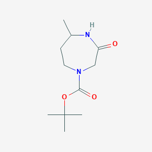 Chemical structure of tert-Butyl 5-methyl-3-oxo-1,4-diazepane-1-carboxylate