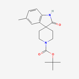 Chemical structure of tert-Butyl 5-methyl-2-oxospiro[indoline-3,4'-piperidine]-1'-carboxylate