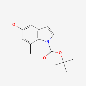 Chemical structure of tert-Butyl 5-methoxy-7-methyl-1H-indole-1-carboxylate