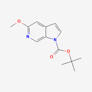 Chemical structure of tert-Butyl 5-methoxy-1H-pyrrolo[2,3-c]pyridine-1-carboxylate