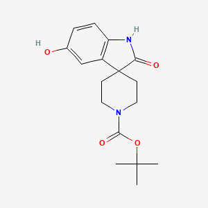 Chemical structure of tert-Butyl 5-hydroxy-2-oxospiro[indoline-3,4'-piperidine]-1'-carboxylate