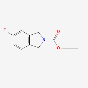 Chemical structure of tert-Butyl 5-fluoroisoindoline-2-carboxylate