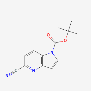 Chemical structure of tert-Butyl 5-cyano-1H-pyrrolo[3,2-b]pyridine-1-carboxylate