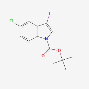 Chemical structure of tert-Butyl 5-chloro-3-iodo-1H-indole-1-carboxylate