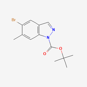 Chemical structure of tert-Butyl 5-bromo-6-methyl-1H-indazole-1-carboxylate