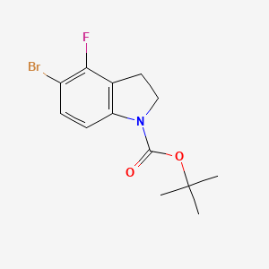 Chemical structure of tert-Butyl 5-bromo-4-fluoroindoline-1-carboxylate