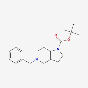Chemical structure of tert-Butyl 5-benzyloctahydro-1H-pyrrolo[3,2-c]pyridine-1-carboxylate