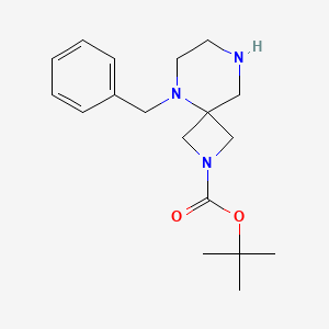 Chemical structure of tert-Butyl 5-benzyl-2,5,8-triazaspiro[3.5]nonane-2-carboxylate