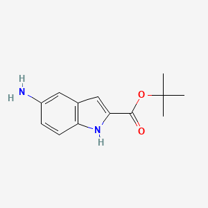 Chemical structure of tert-butyl 5-amino-1H-indole-2-carboxylate