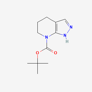 Chemical structure of tert-Butyl 5,6-dihydro-1H-pyrazolo[3,4-b]pyridine-7(4H)-carboxylate