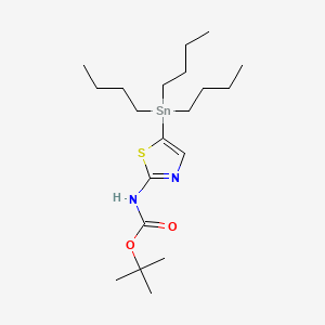Chemical structure of Tert-butyl 5-(tributylstannyl)thiazol-2-ylcarbamate
