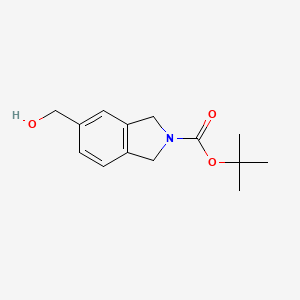 Chemical structure of Tert-butyl 5-(hydroxymethyl)isoindoline-2-carboxylate